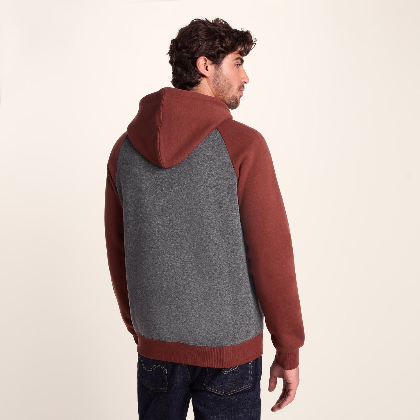 Noston Mens Supersoft Raglan Hoody - Port