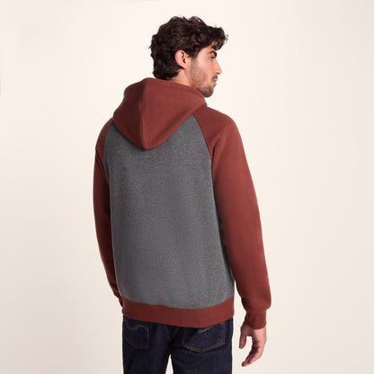 Noston Mens Supersoft Raglan Hoody - Port