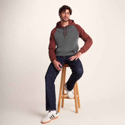 Noston Mens Supersoft Raglan Hoody - Port