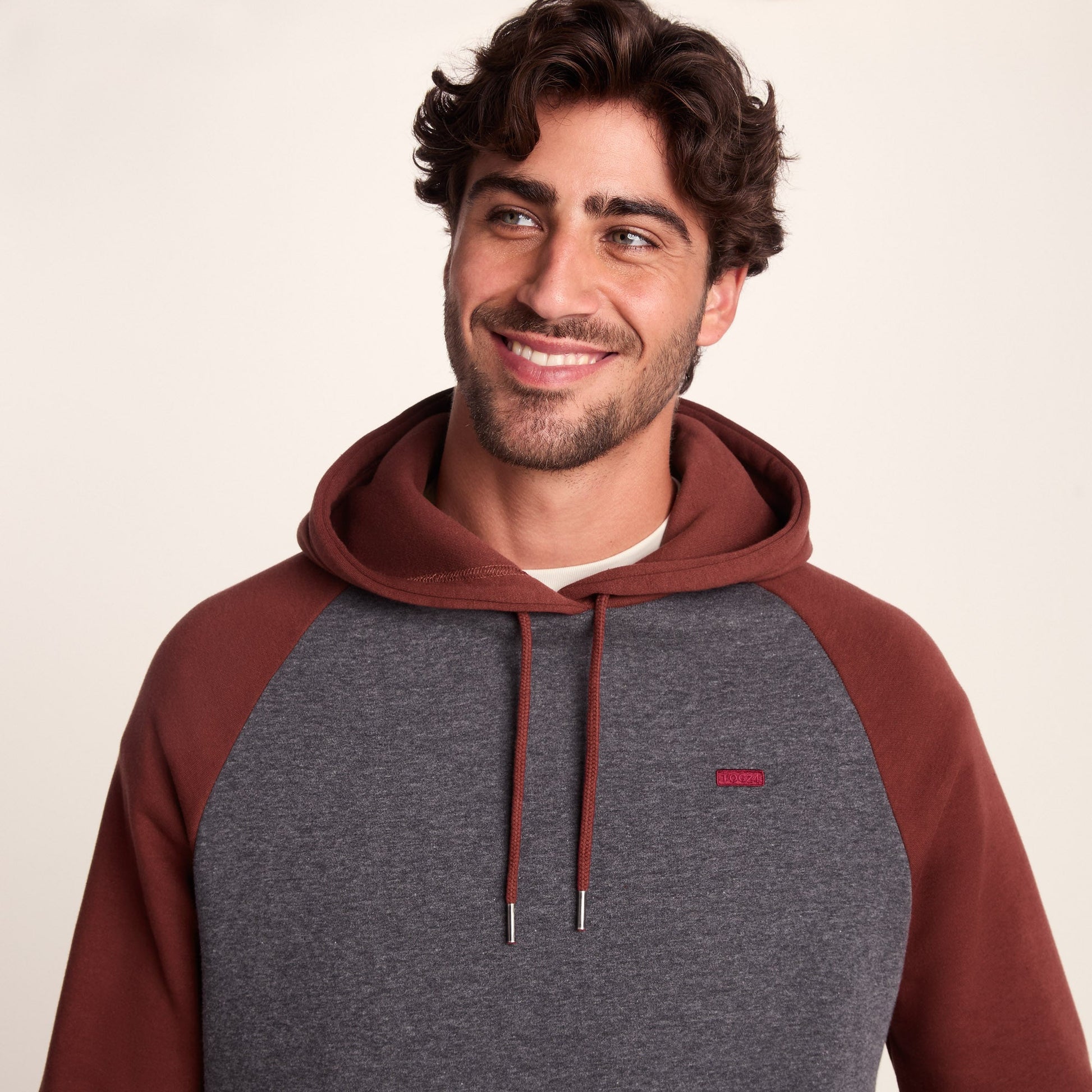 Noston Mens Supersoft Raglan Hoody - Port