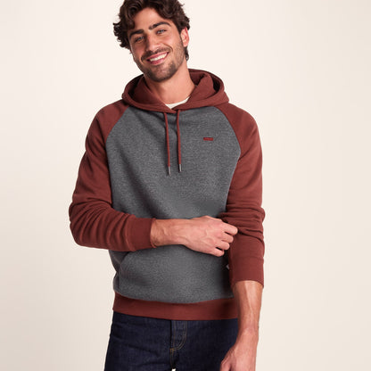 Noston Mens Supersoft Raglan Hoody - Port