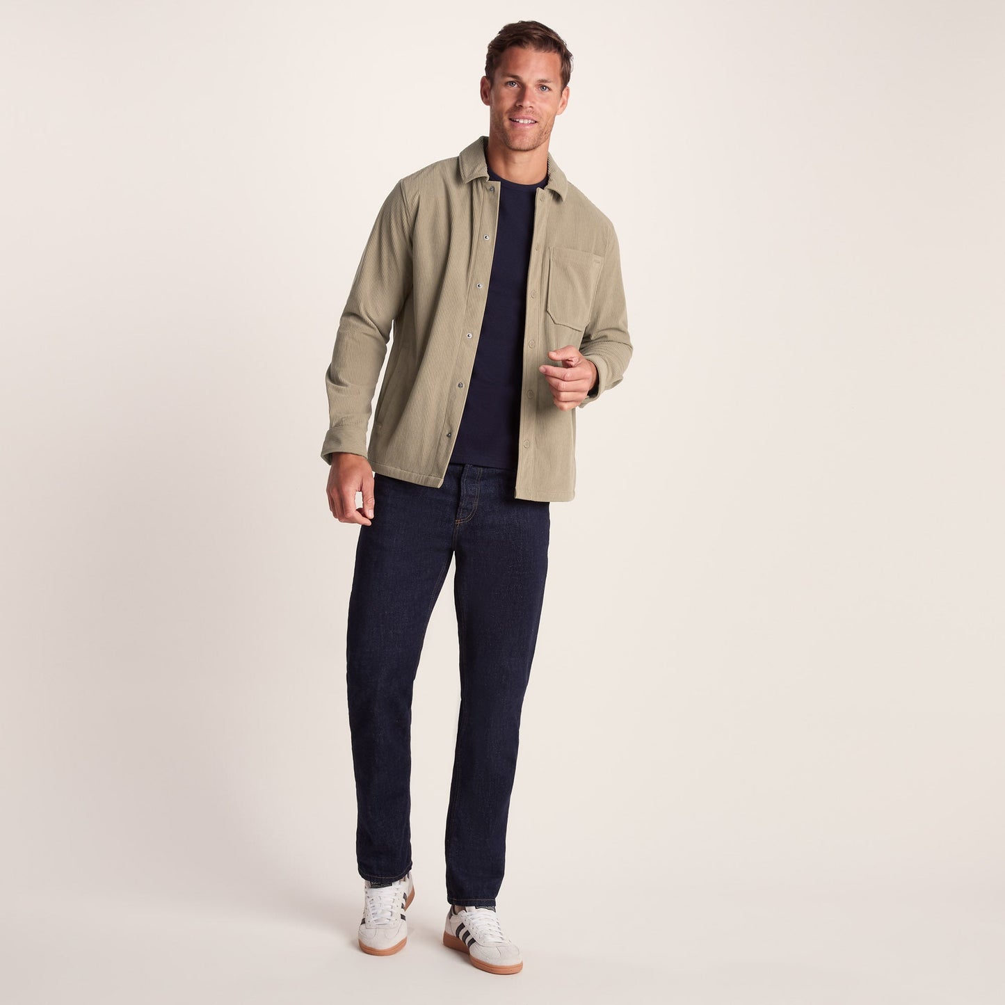 Olson Mens Chunky Corduroy Shacket - Walnut