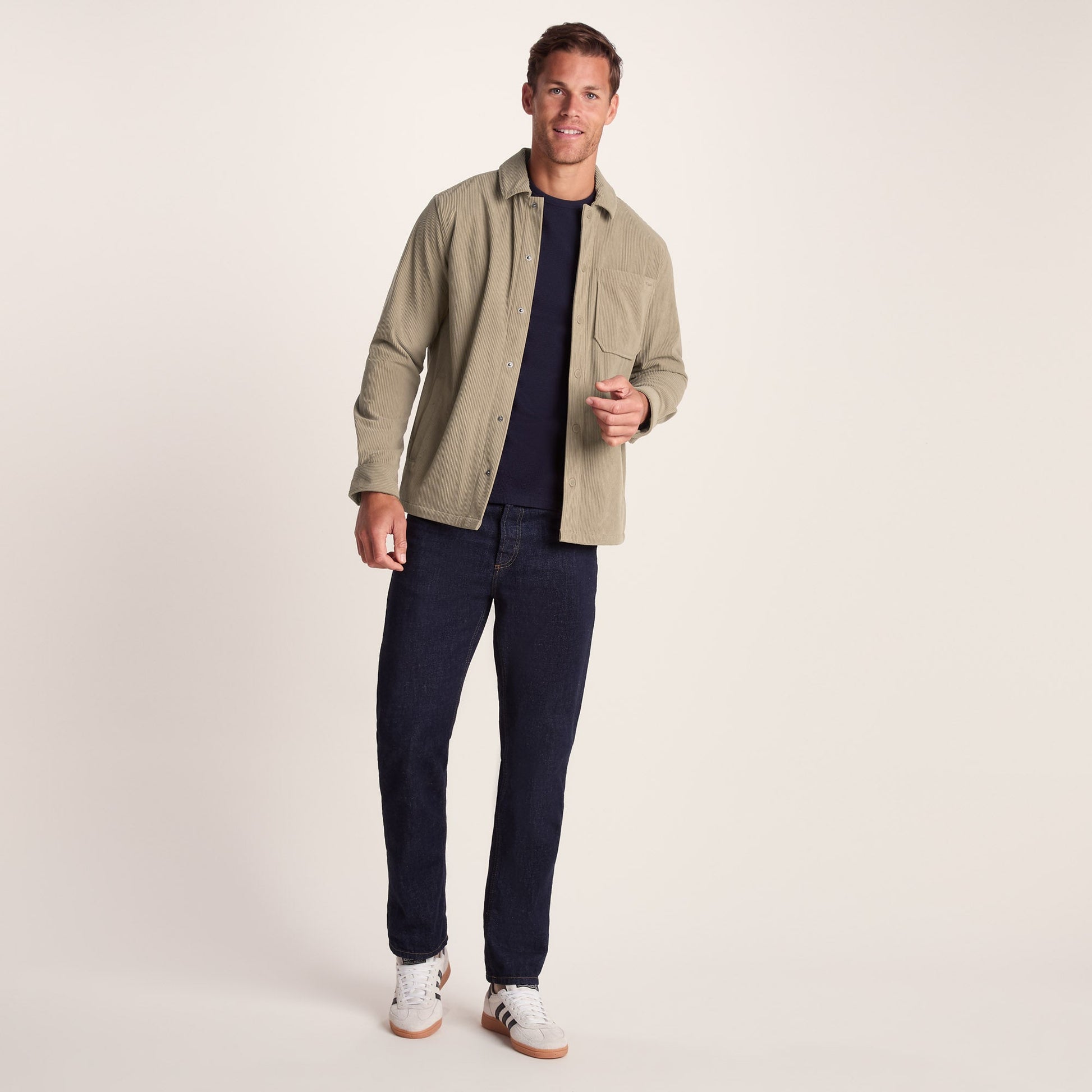 Olson Mens Chunky Corduroy Shacket - Walnut