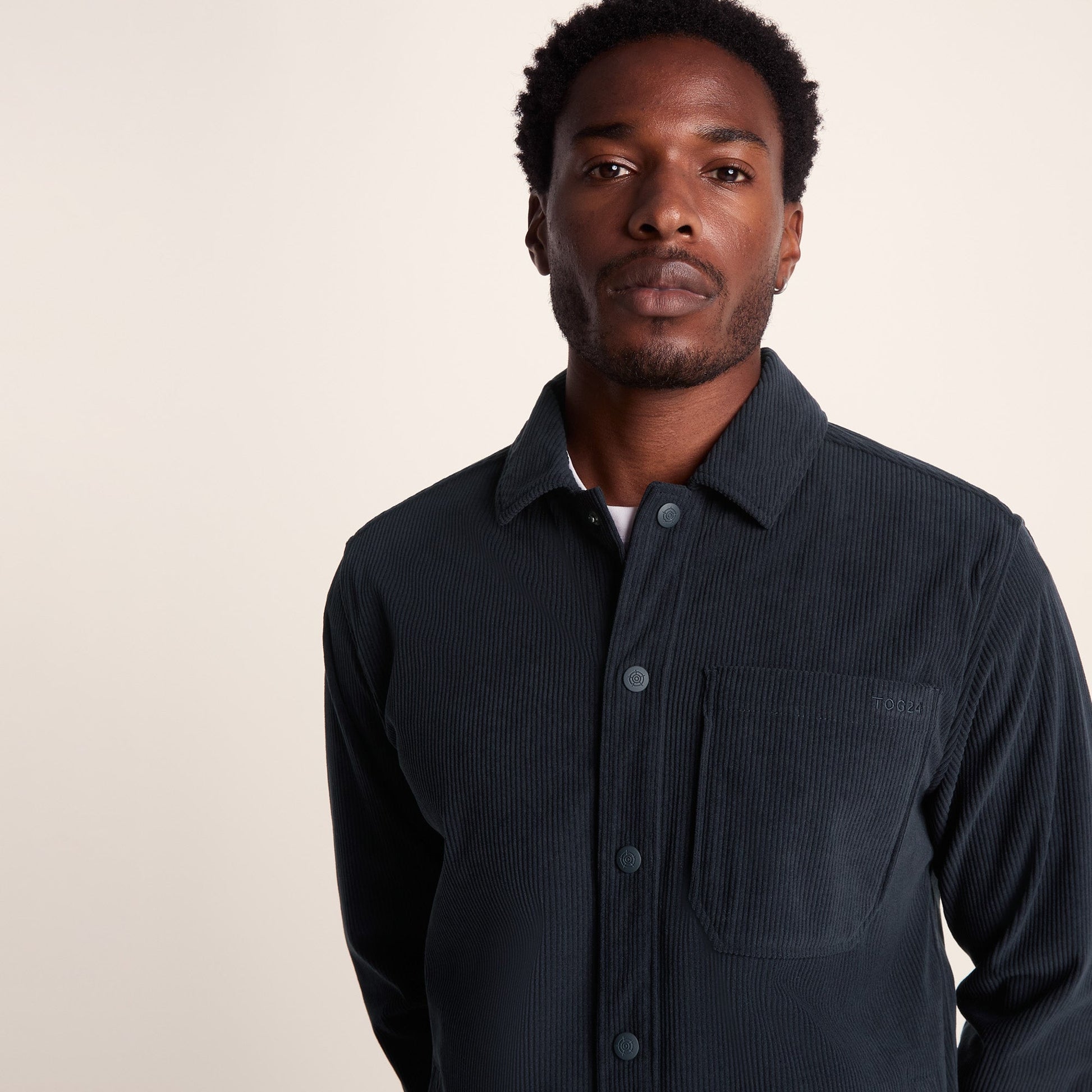 Olson Mens Chunky Corduroy Shacket - Dark Indigo