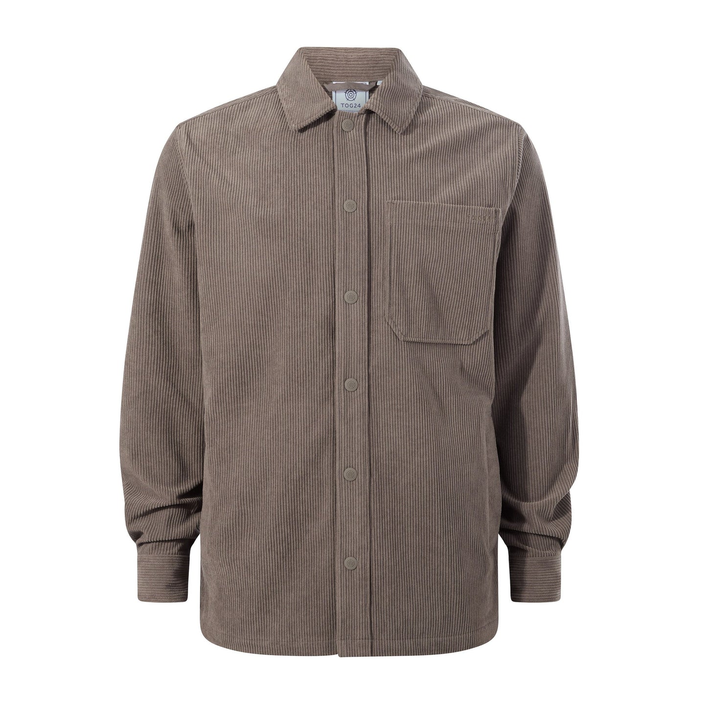 Olson Mens Chunky Corduroy Shacket - Ash Brown