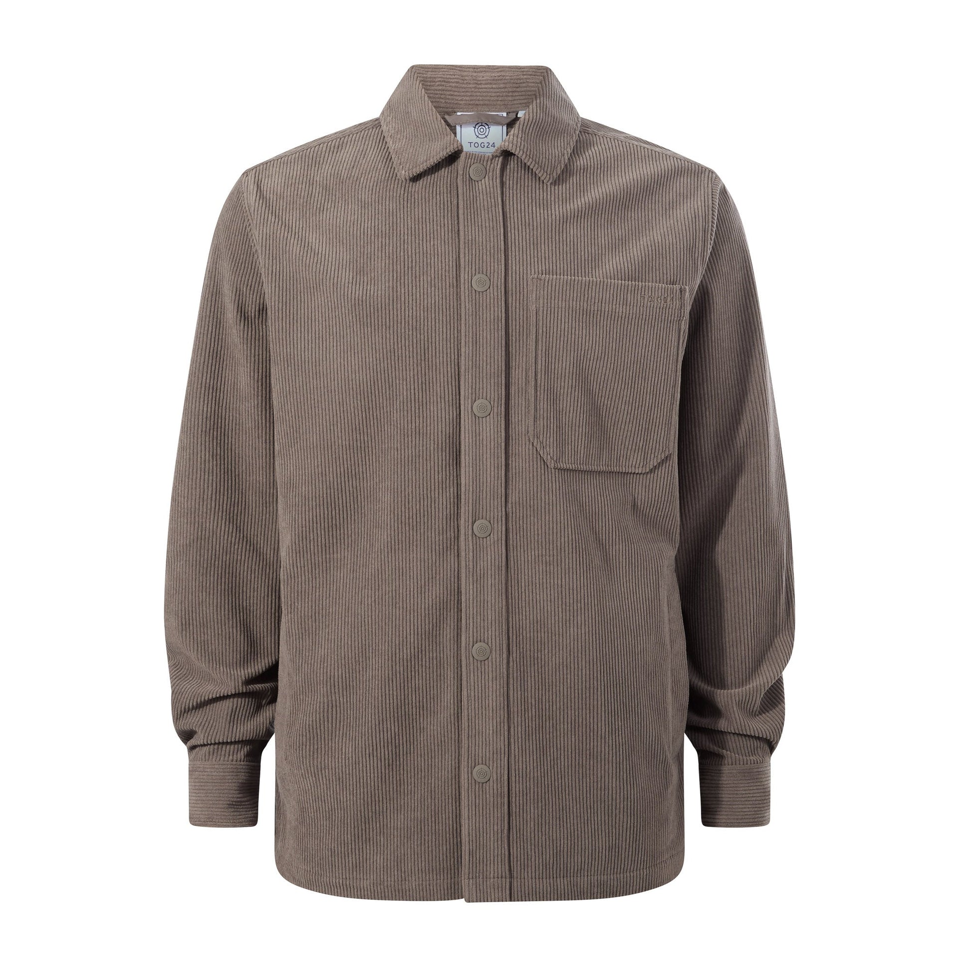 Olson Mens Chunky Corduroy Shacket - Ash Brown