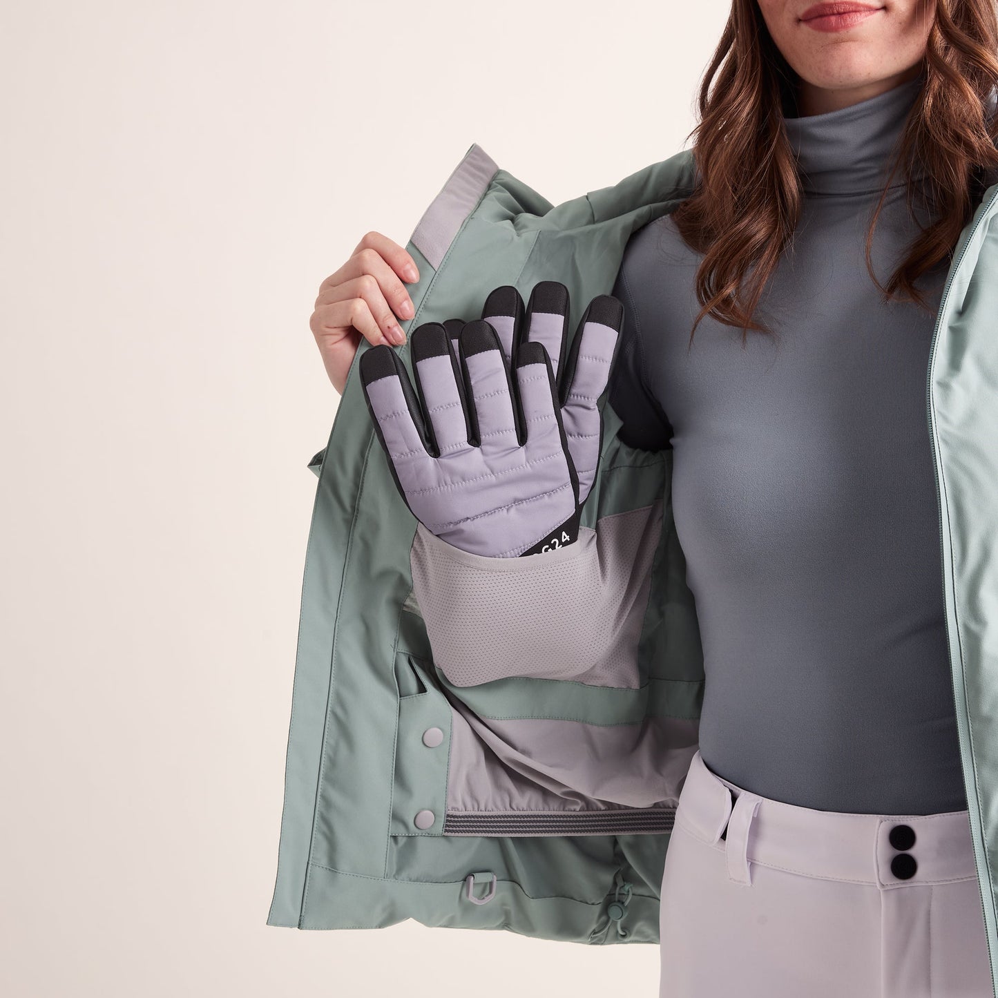 Orelle Womens Insulated Ski Jacket - Mist Grey