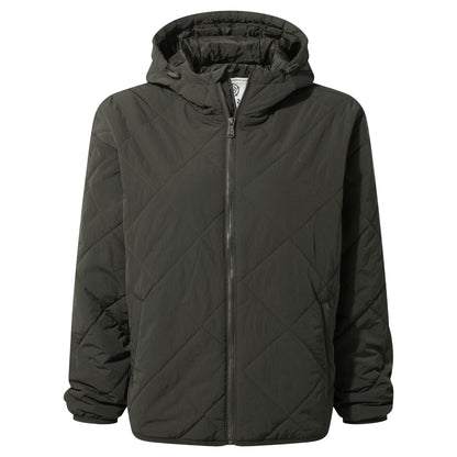 Orford Womens Hooded Packaway Padded Jacket - Washed Black