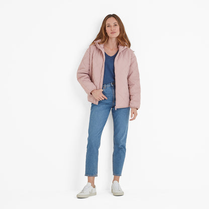 Orford Womens Hooded Packaway Padded Jacket - Faded Pink