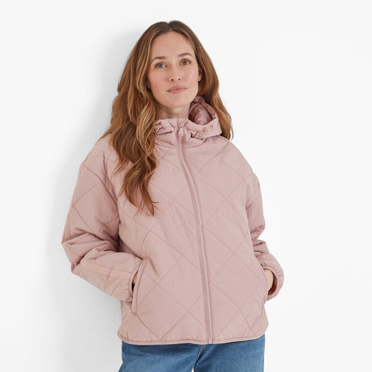 Orford Womens Hooded Packaway Padded Jacket - Faded Pink