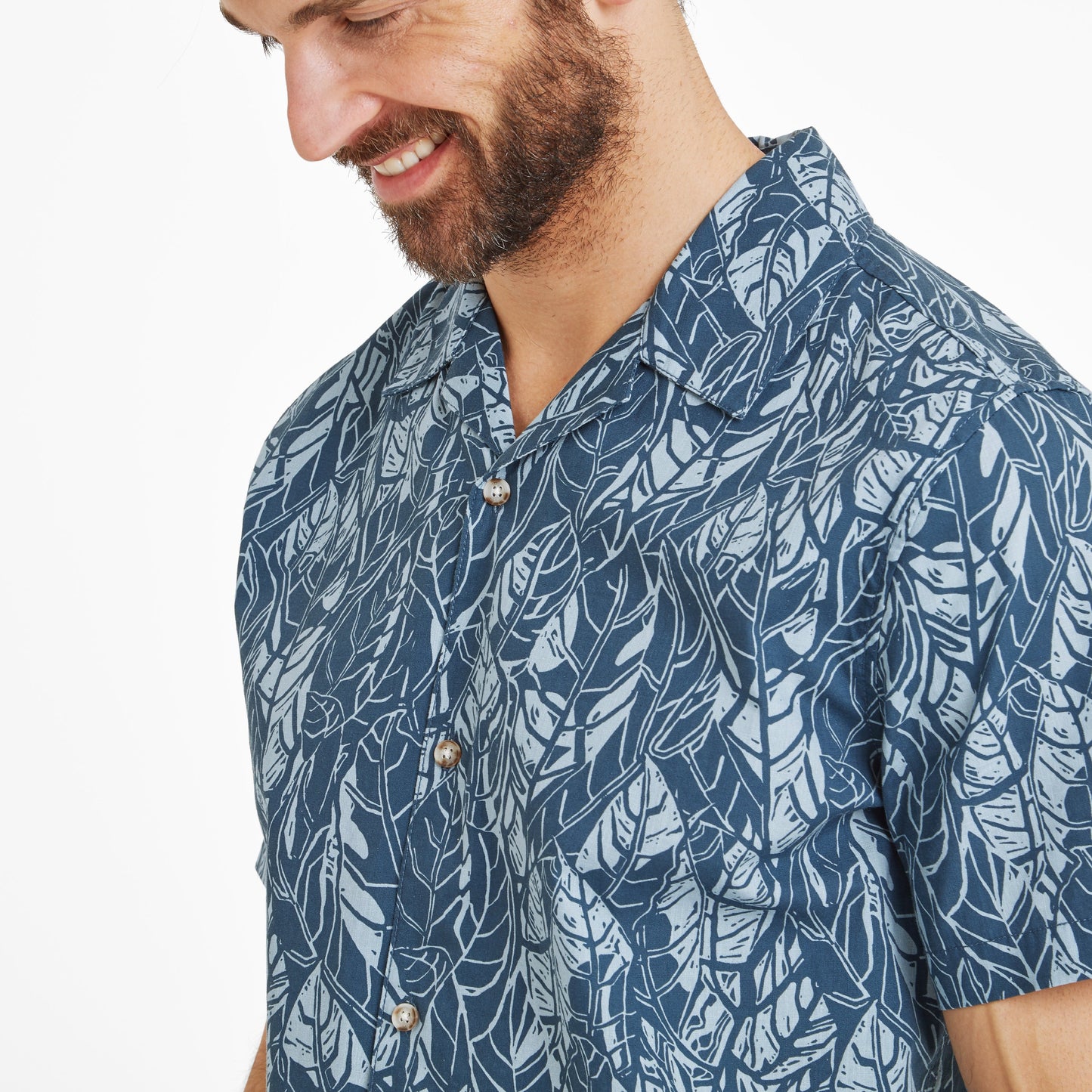 Otto Mens Short Sleeve Shirt - Night Sea Print