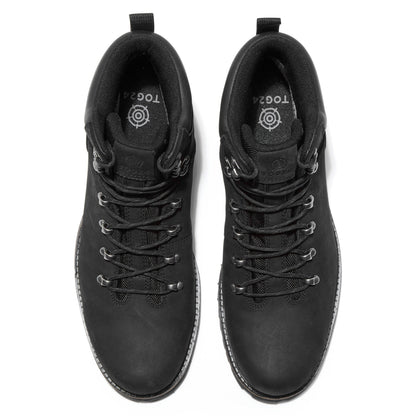 Outback Mens Leather Walking Boots - Black