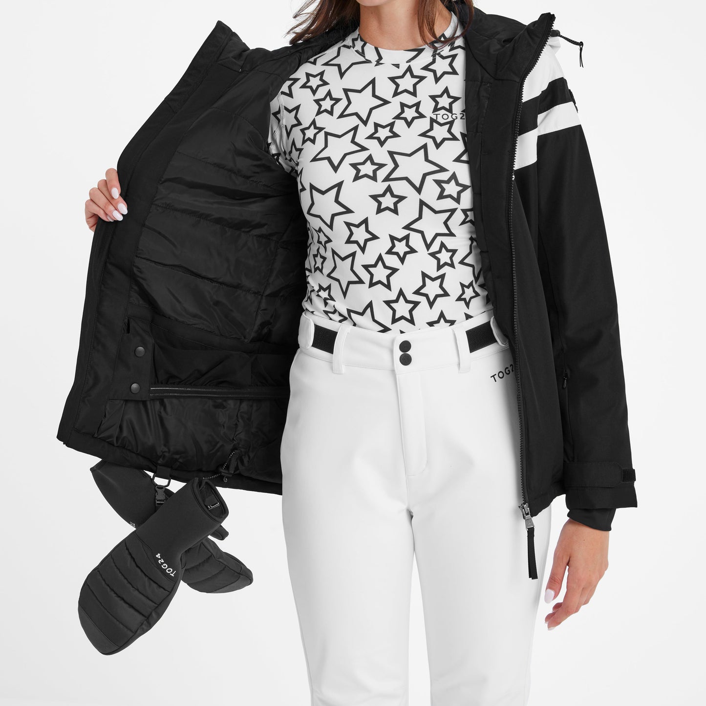 Panorama Womens Ski Jacket - Black/Optic White