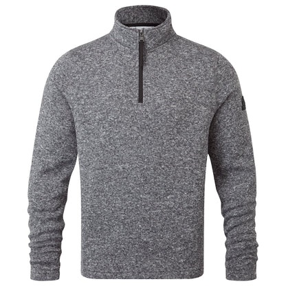 Pearson Mens Knitlook Quarter Zip Fleece - Dark Grey Marl