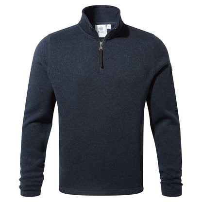 Pearson Mens Knitlook Quarter Zip Fleece - Dark Indigo Marl