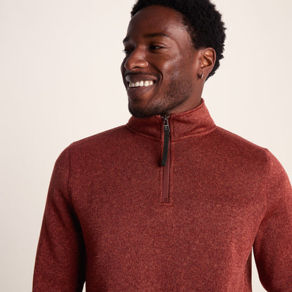 Pearson Mens Knitlook Quarter Zip Fleece - Clay Marl