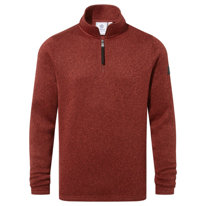 Pearson Mens Knitlook Quarter Zip Fleece - Clay Marl