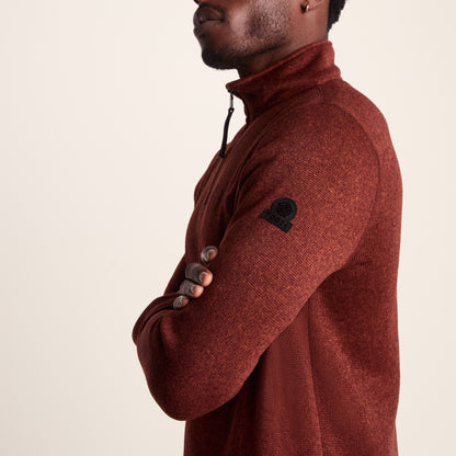 Pearson Mens Knitlook Quarter Zip Fleece - Clay Marl