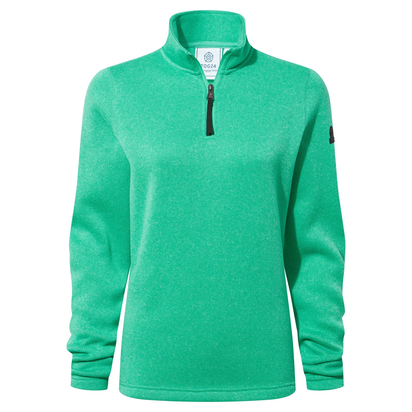Pearson Womens Knitlook Quarter Zip Fleece - Jade Marl