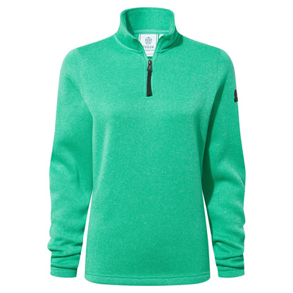 Pearson Womens Knitlook Quarter Zip Fleece - Jade Marl