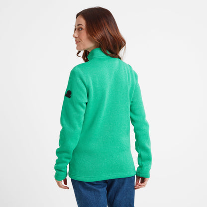 Pearson Womens Knitlook Quarter Zip Fleece - Jade Marl
