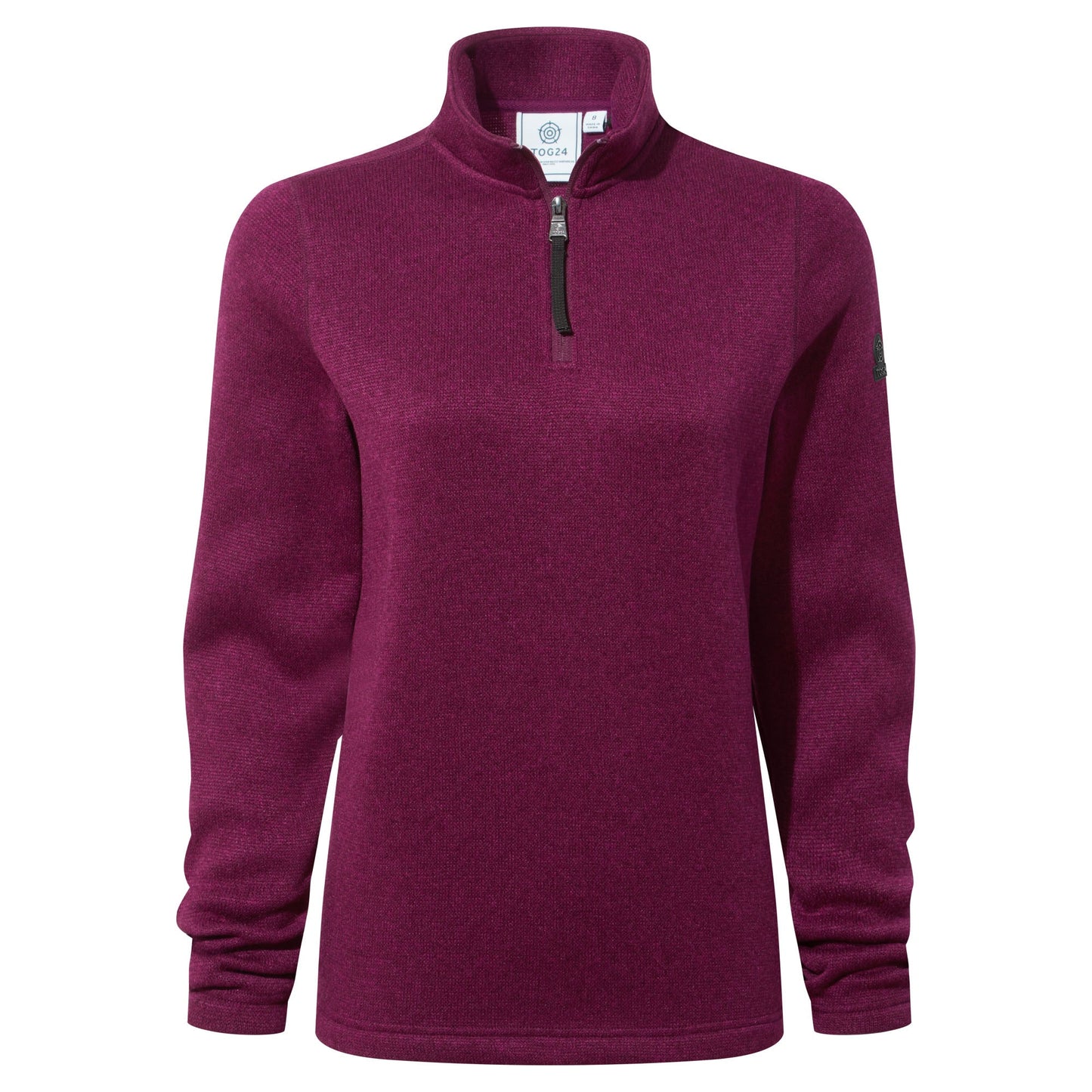 Pearson Womens Knitlook Quarter Zip Fleece - Purple Berry Marl