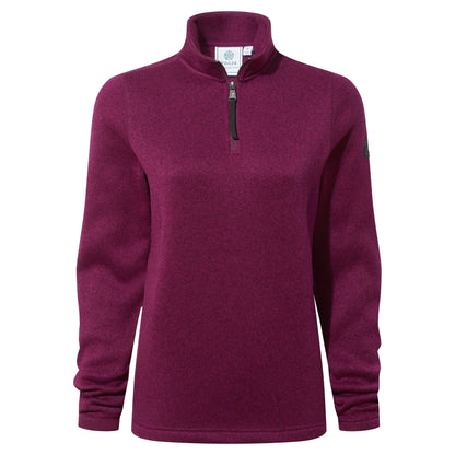 Pearson Womens Knitlook Quarter Zip Fleece - Purple Berry Marl