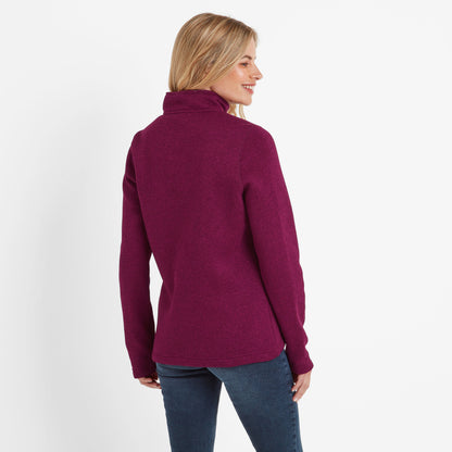 Pearson Womens Knitlook Quarter Zip Fleece - Purple Berry Marl
