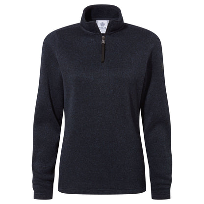 Pearson Womens Knitlook Quarter Zip Fleece - Dark Indigo Marl