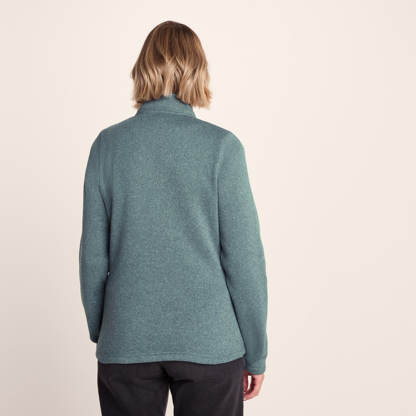 Pearson Womens Knitlook Quarter Zip Fleece - Mist Grey Marl