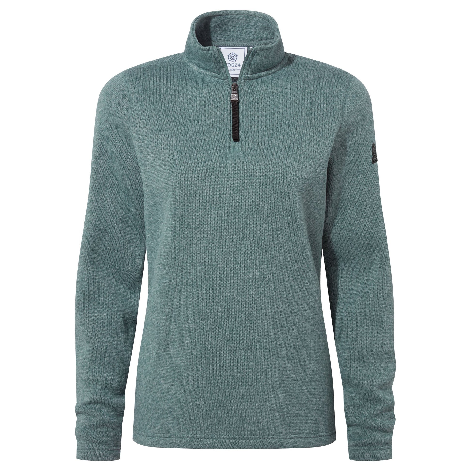 Pearson Womens Knitlook Quarter Zip Fleece - Mist Grey Marl