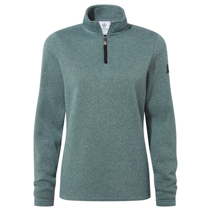 Pearson Womens Knitlook Quarter Zip Fleece - Mist Grey Marl