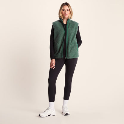 Peyton Womens Relaxed Fit Sherpa Fleece Gilet - Racing Green