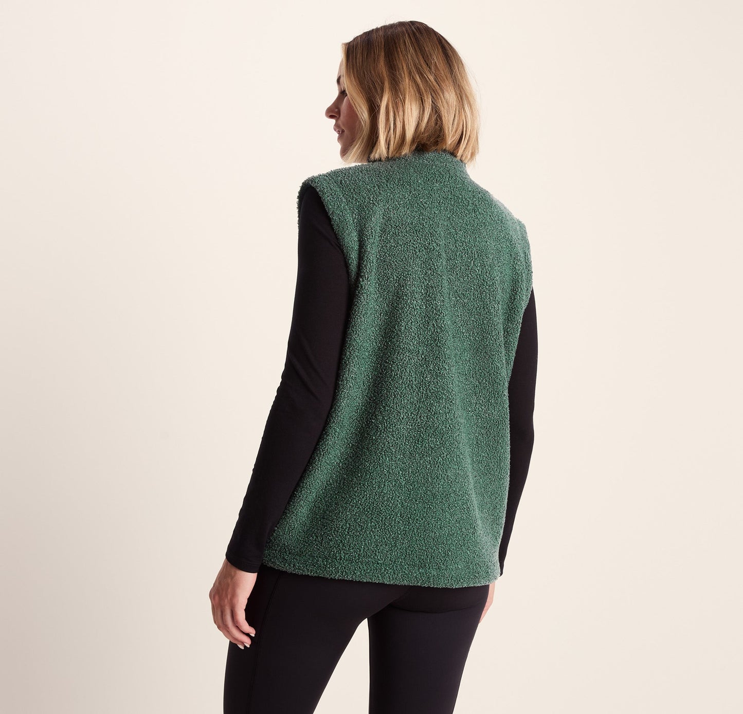 Peyton Womens Relaxed Fit Sherpa Fleece Gilet - Racing Green
