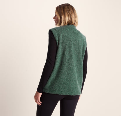 Peyton Womens Relaxed Fit Sherpa Fleece Gilet - Racing Green