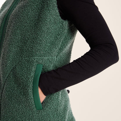 Peyton Womens Relaxed Fit Sherpa Fleece Gilet - Racing Green