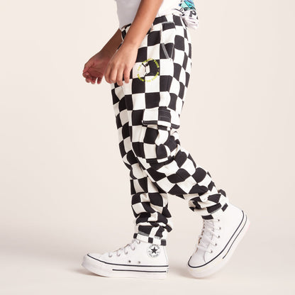 Polypay Kids Shaun the Sheep Sweat Pant - Black Woolly Checkerboard