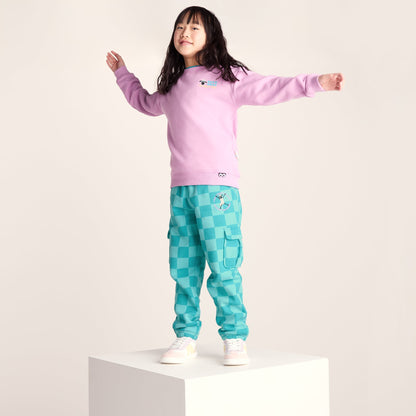 Polypay Kids Shaun the Sheep Sweat Pant - Spearmint/Bubblegum Checkerboard