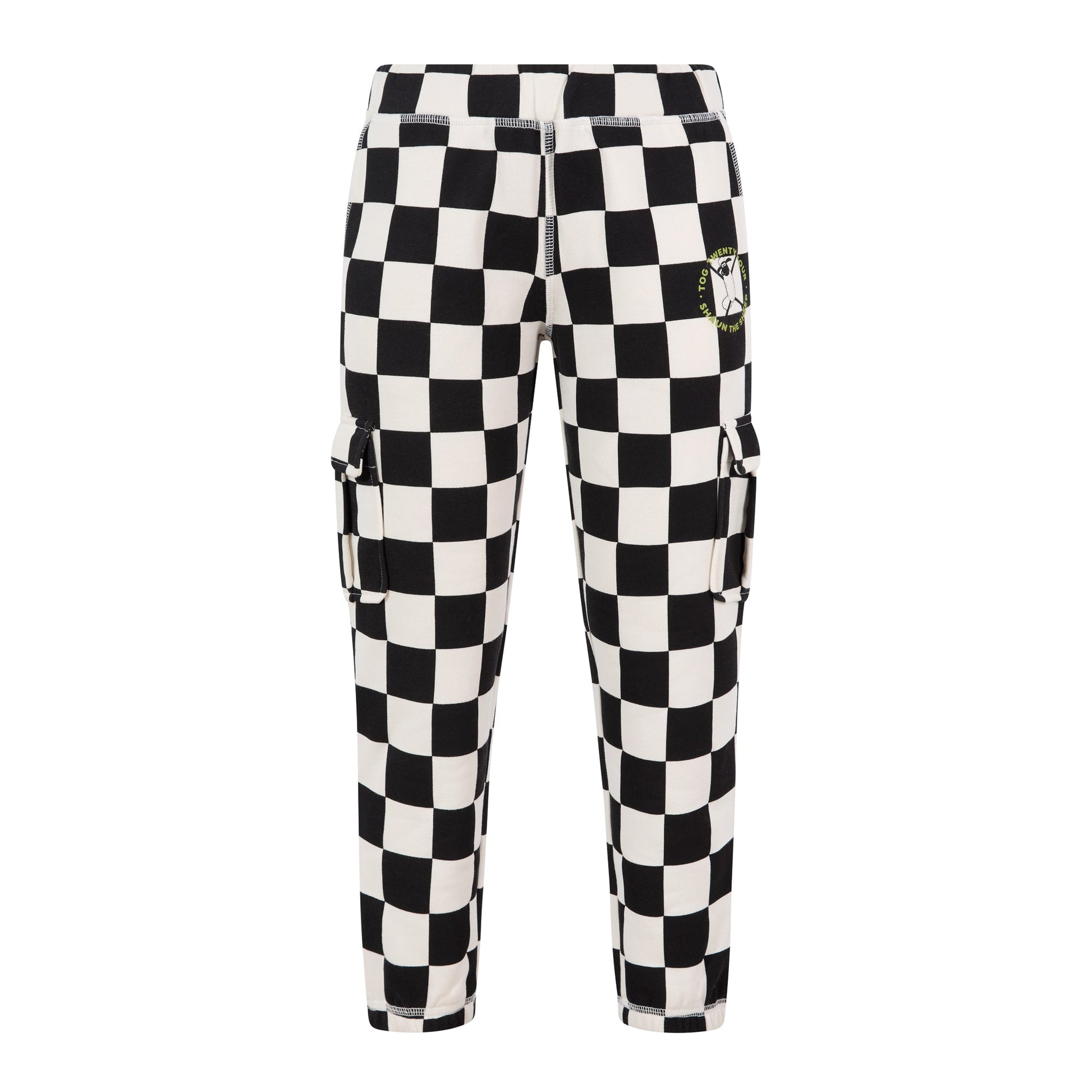 Polypay Kids Shaun the Sheep Sweat Pant - Black Woolly Checkerboard