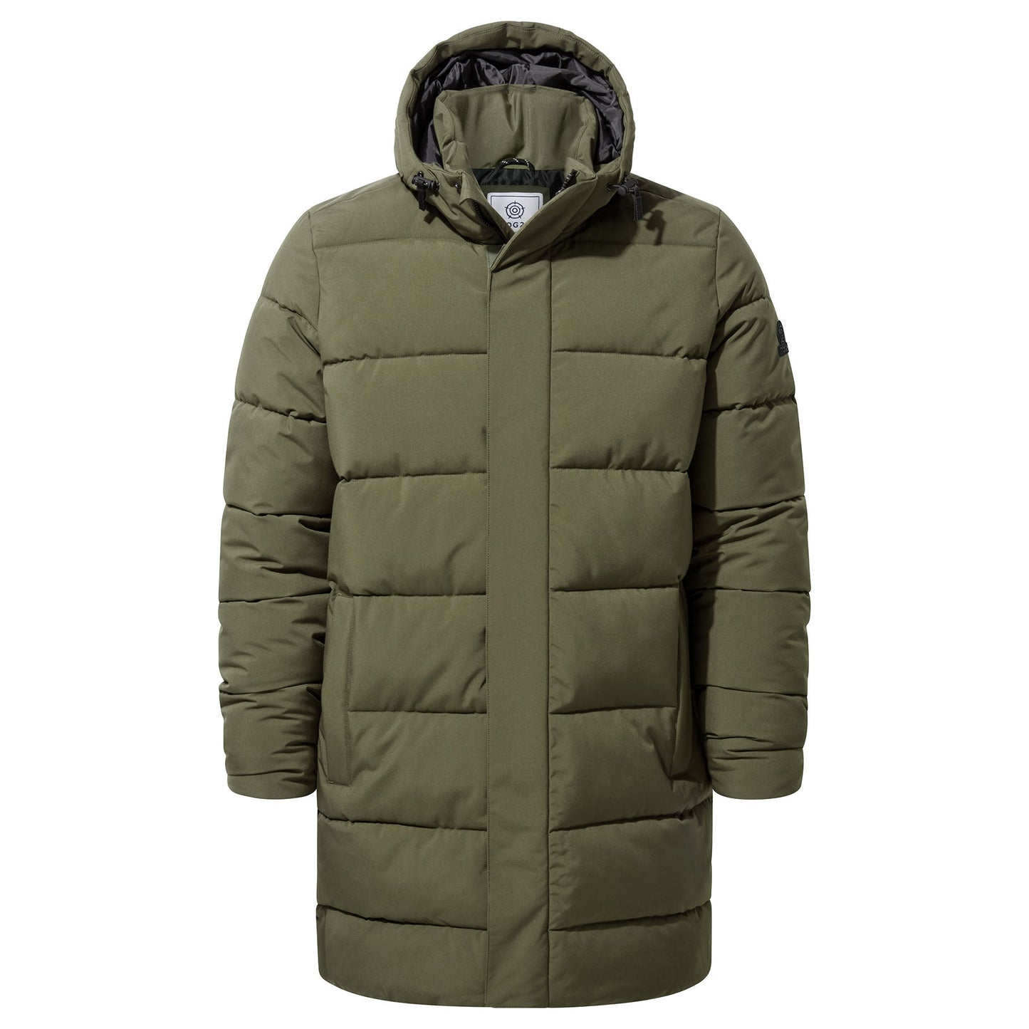 Preece Mens Long Shower Resistant Insulated Jacket - Khaki
