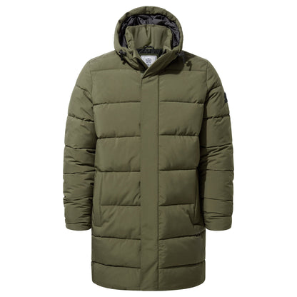 Preece Mens Long Shower Resistant Insulated Jacket - Khaki