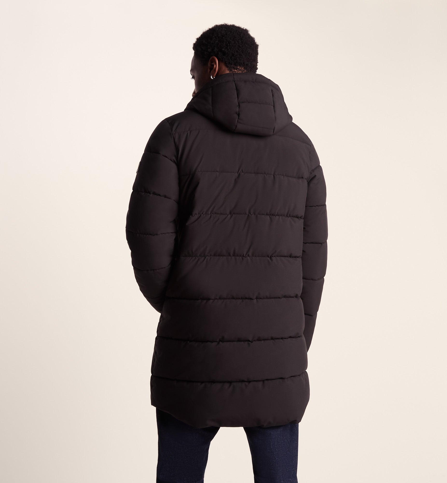 Preece Mens Long Shower Resistant Insulated Jacket - Black
