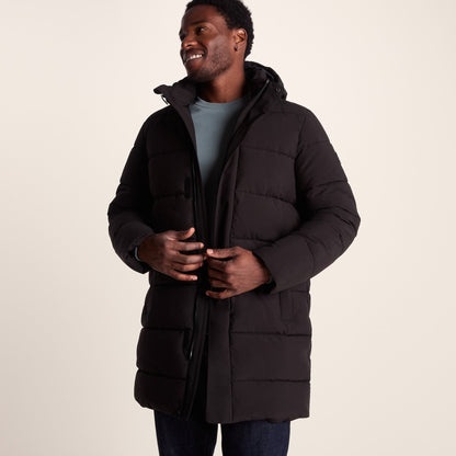 Preece Mens Long Shower Resistant Insulated Jacket - Black