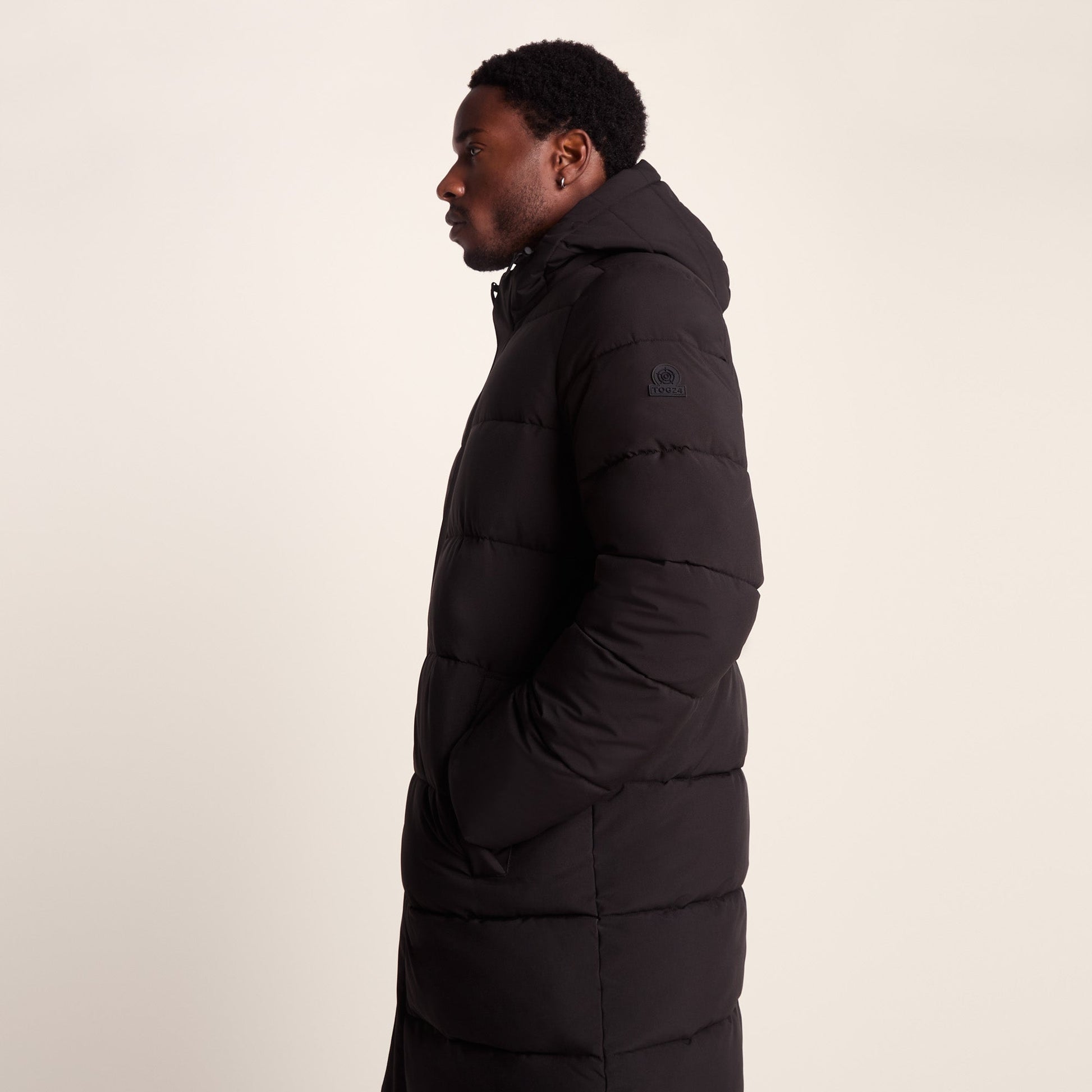 Preece Mens Long Shower Resistant Insulated Jacket - Black