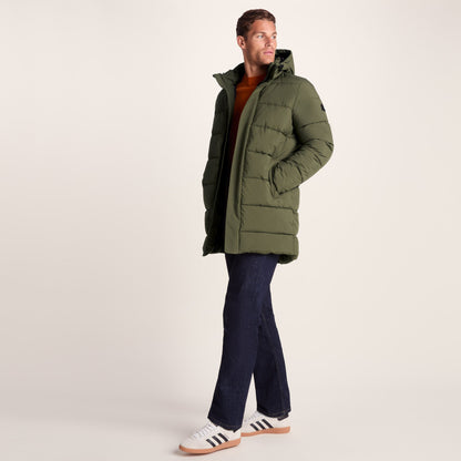 Preece Mens Long Shower Resistant Insulated Jacket - Khaki