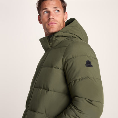 Preece Mens Long Shower Resistant Insulated Jacket - Khaki