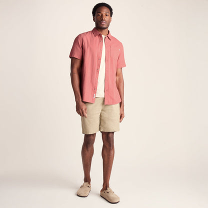 Preston Mens 100% Cotton Supersoft Short Sleeve Shirt - Redwood