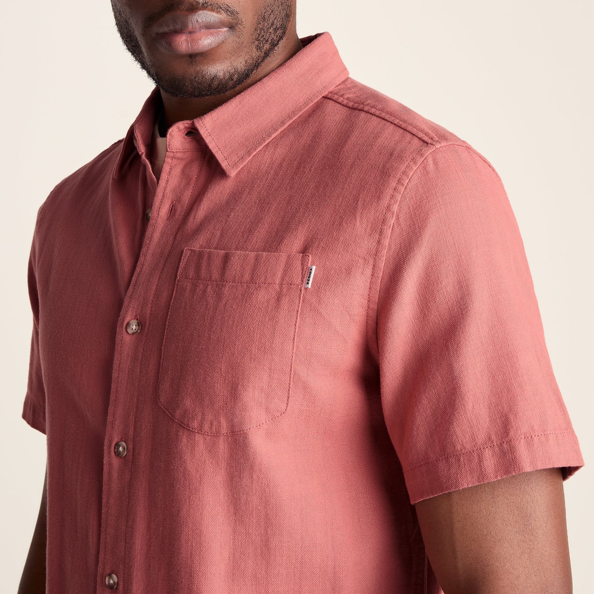 Preston Mens 100% Cotton Supersoft Short Sleeve Shirt - Redwood
