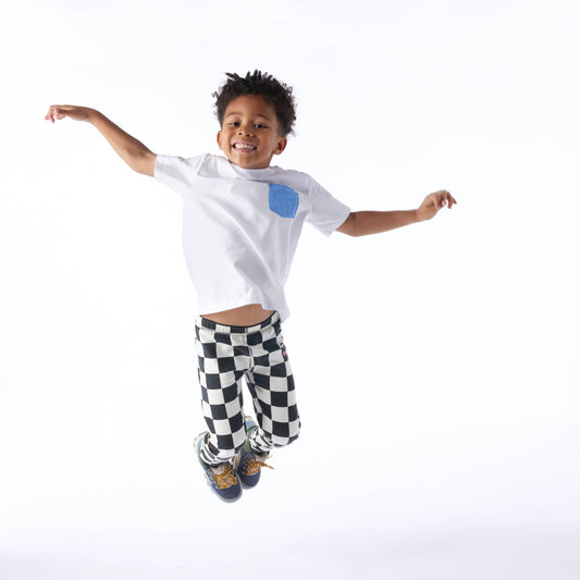 Racka Kids Shaun the Sheep Legging - Black Woolly Checkerboard