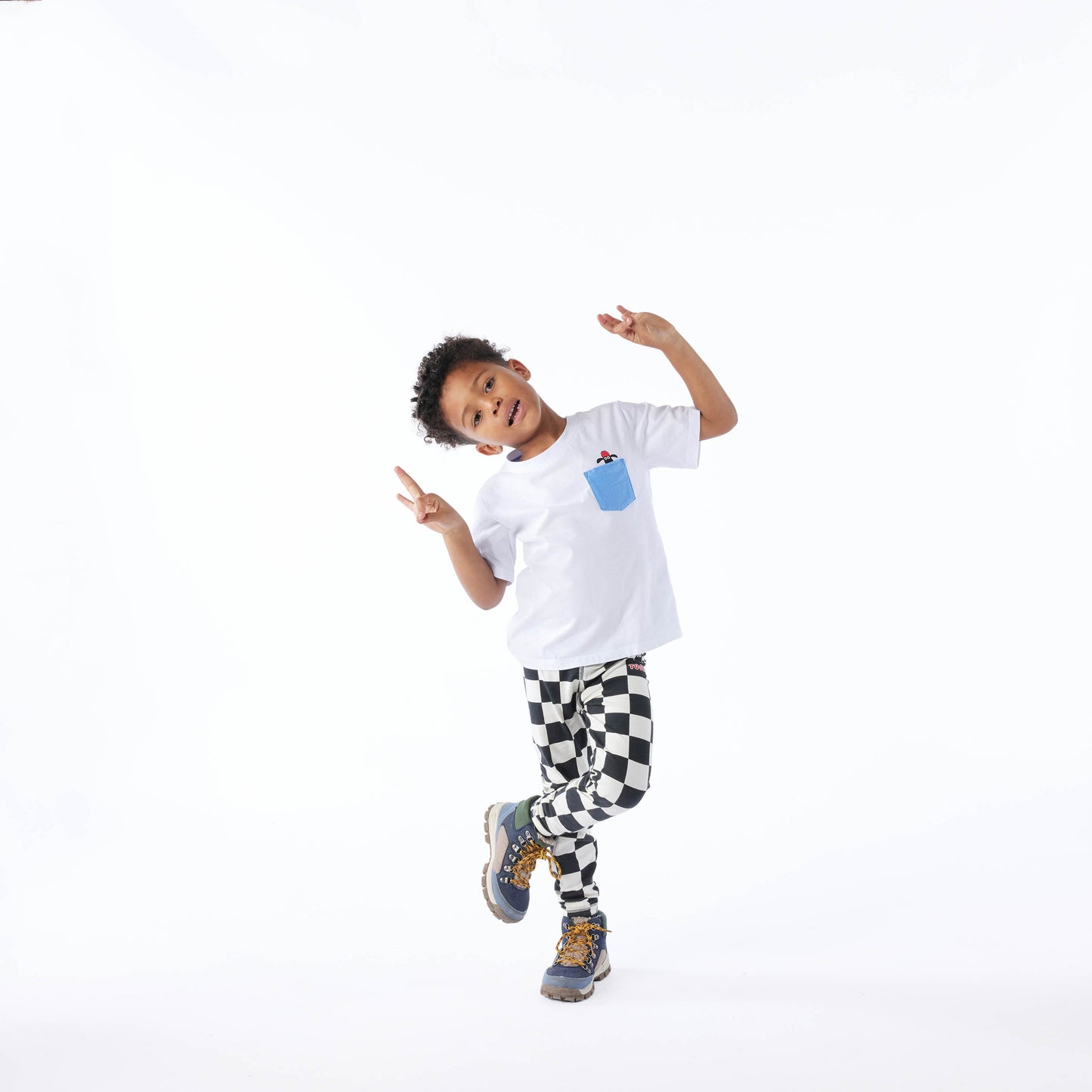 Racka Kids Shaun the Sheep Legging - Black Woolly Checkerboard